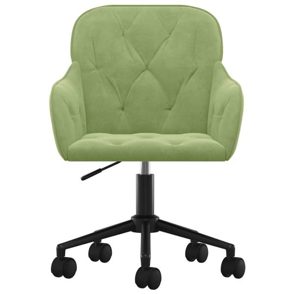 Bürostuhl Drehbar Hellgrün Samt