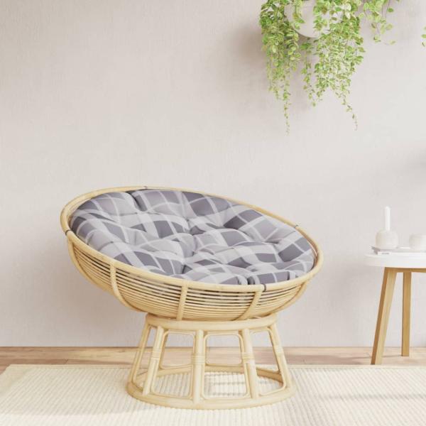 ARDEBO.de - Kissen Rund Grau Karomuster Ø 100x11 cm Oxford-Gewebe