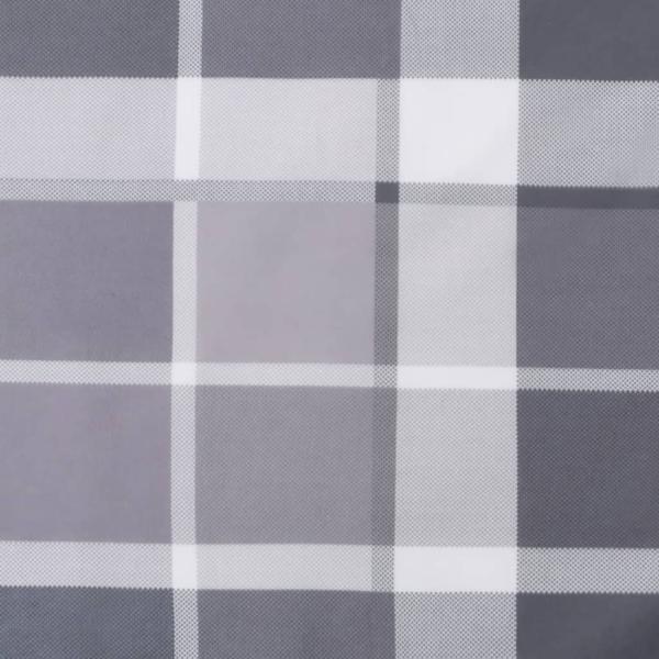 Kissen Rund Grau Karomuster Ø 100x11 cm Oxford-Gewebe