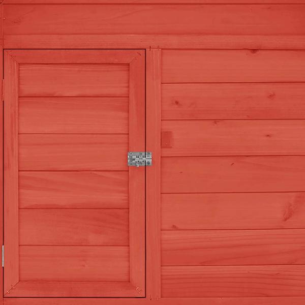 Hühnerstall Rot und Weiß 150x96x110 cm Massivholz Tanne