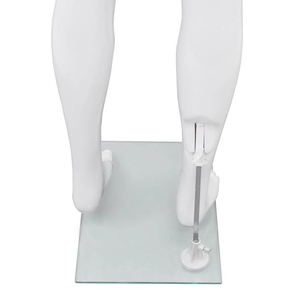 Männliche Schaufensterpuppe mit Glassockel Weiß 185 cm