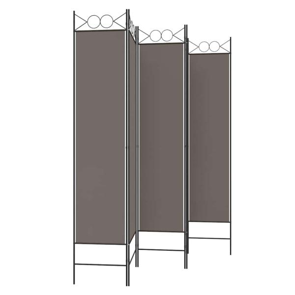 5-tlg. Paravent Anthrazit 200x220 cm Stoff