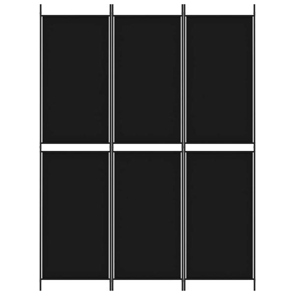 3-tlg. Paravent Schwarz 150x200 cm Stoff