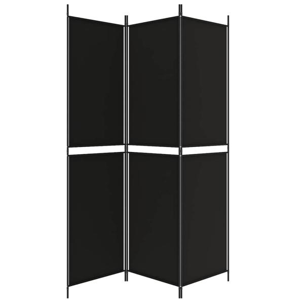 3-tlg. Paravent Schwarz 150x200 cm Stoff