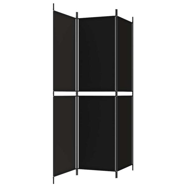 3-tlg. Paravent Schwarz 150x200 cm Stoff