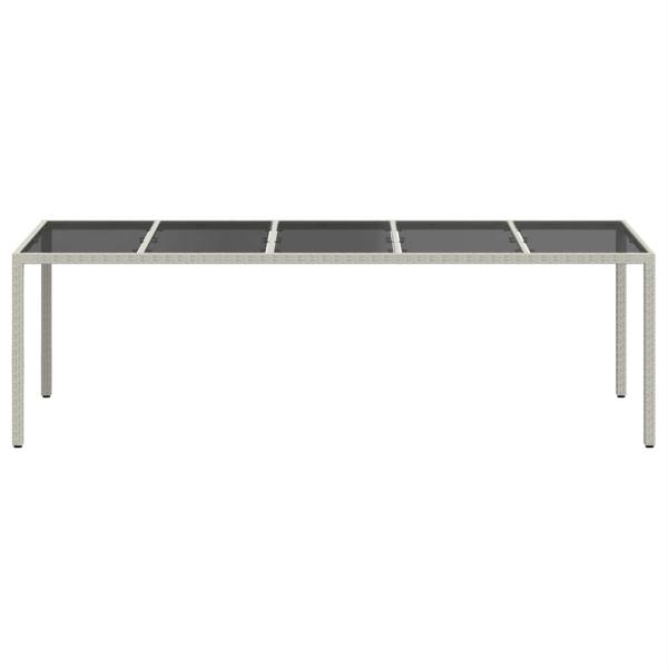 Gartentisch Weiß 250x100x75 cm Poly Rattan und Hartglas