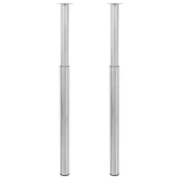 ARDEBO.de - 2 x Teleskopfuß Stützfuß Tischbein Edelstahl 710mm-1100mm