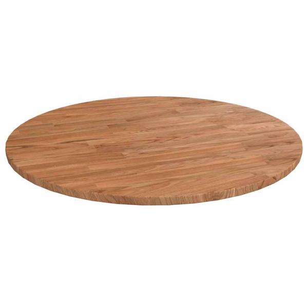 ARDEBO.de - Runde Tischplatte Hellbraun Ø60x1,5 cm Behandeltes Eichenholz