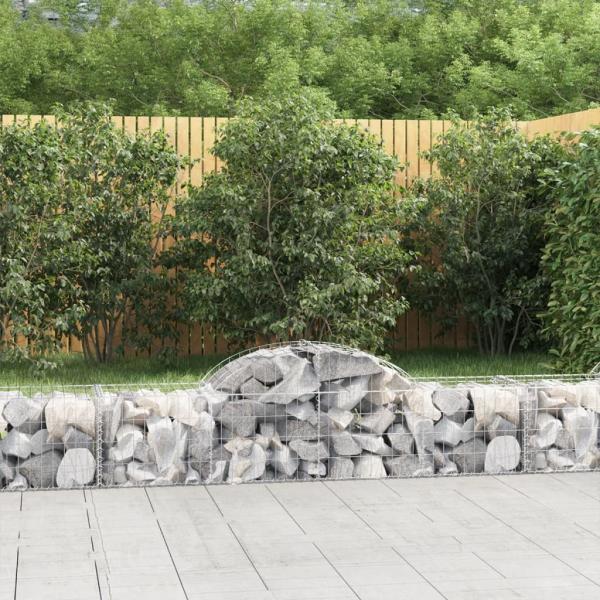 ARDEBO.de - Gabione mit Hochbogen 200x50x40/60 cm Verzinktes Eisen