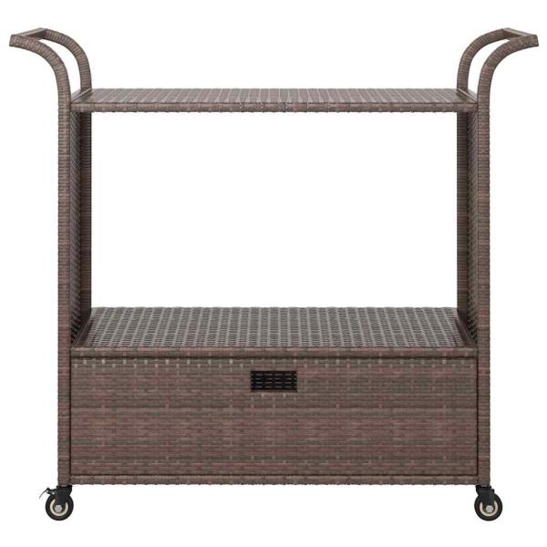 Barwagen mit Schublade Braun 100x45x97 cm Poly Rattan