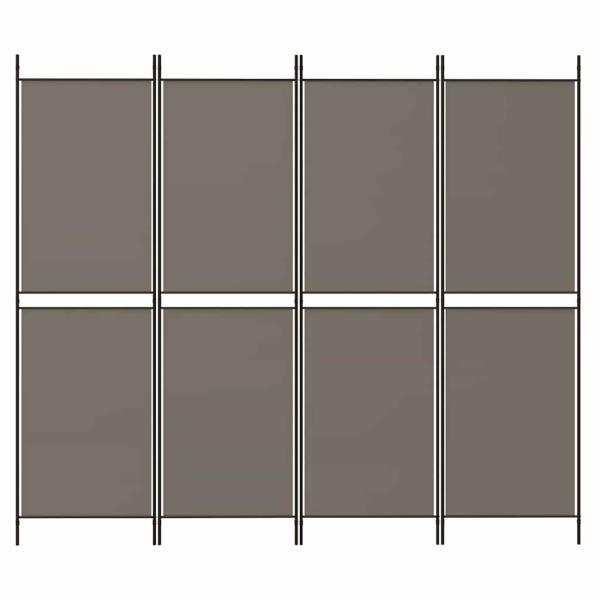 4-tlg. Paravent Anthrazit 200x220 cm Stoff