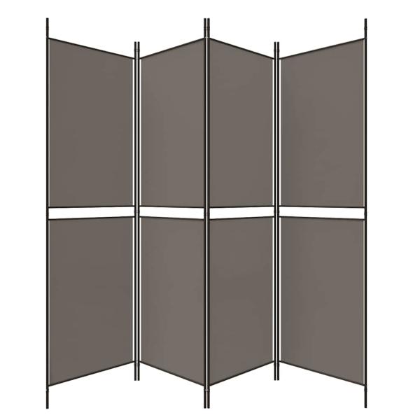 4-tlg. Paravent Anthrazit 200x220 cm Stoff