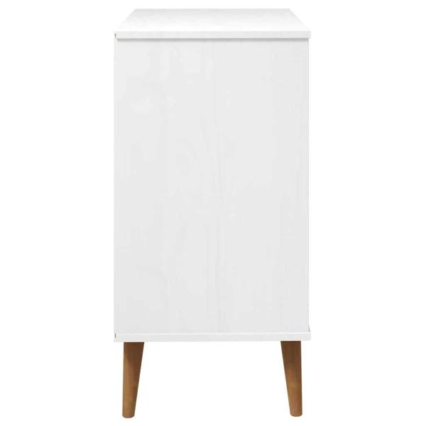 Schubladenschrank MOLDE Wei? 80x40x80 cm Massivholz Kiefer