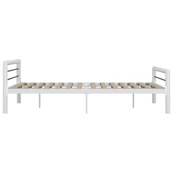 Bettgestell Weiß und Schwarz Metall 180×200 cm