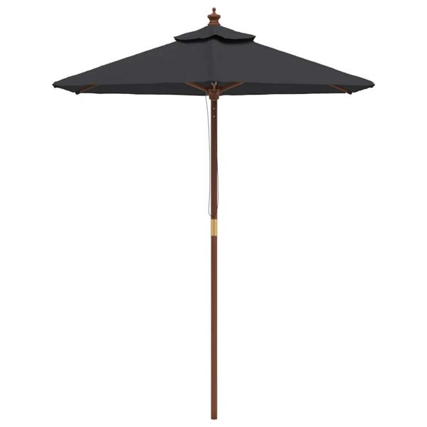 Sonnenschirm mit Holzmast Schwarz 196x231 cm