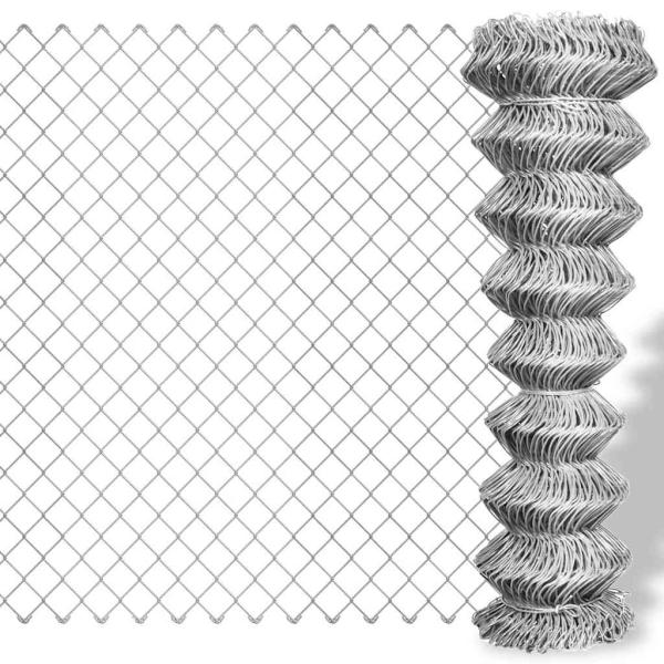 ARDEBO.de - Maschendrahtzaun Verzinkter Stahl 15x1,5 m Silbern