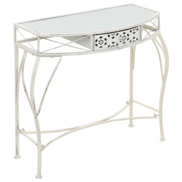 ARDEBO.de - Beistelltisch Französischer Stil Metall 82x39x76 cm Weiß