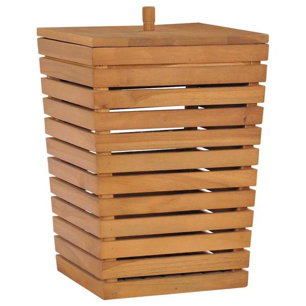 ARDEBO.de - Wäschekorb 30×30×45 cm Teak Massivholz