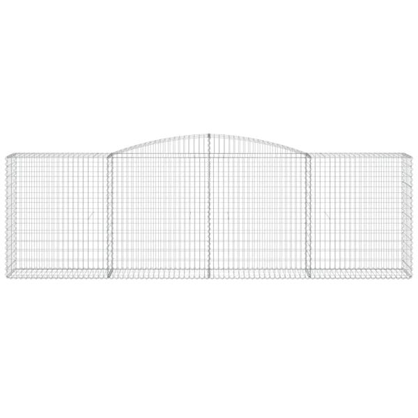 Gabione mit Hochbogen 400x50x120/140 cm Verzinktes Eisen