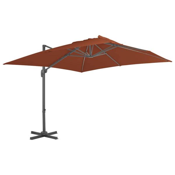 ARDEBO.de - Ampelschirm mit Aluminiummast Terrakotta 400 x 300 cm