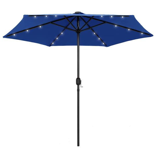 ARDEBO.de - Sonnenschirm mit LED-Beleuchtung und Alu-Mast 270 cm Azurblau