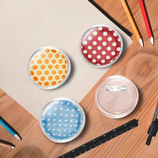 ARDEBO.de - Button-Set mit Anstecknadel 100 Stk. Acryl 58 mm