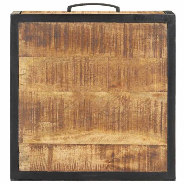 Nachttisch 40x40x35 cm Raues Mangoholz