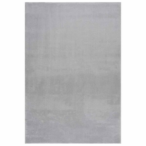 Teppich Waschbar Flauschig Kurzflor 160x230 Rutschfest Grau