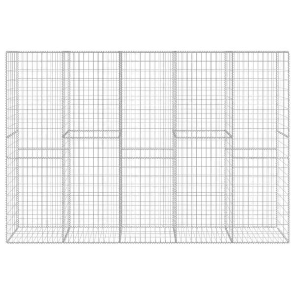 Gabionenwand mit Abdeckung Verzinkter Stahl 300 x 50 x 200 cm