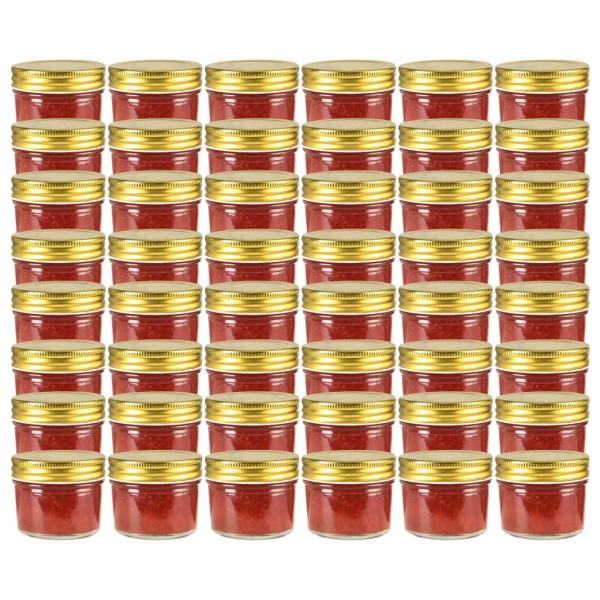 ARDEBO.de - Marmeladengläser mit goldenem Deckel 48 Stk. 110 ml