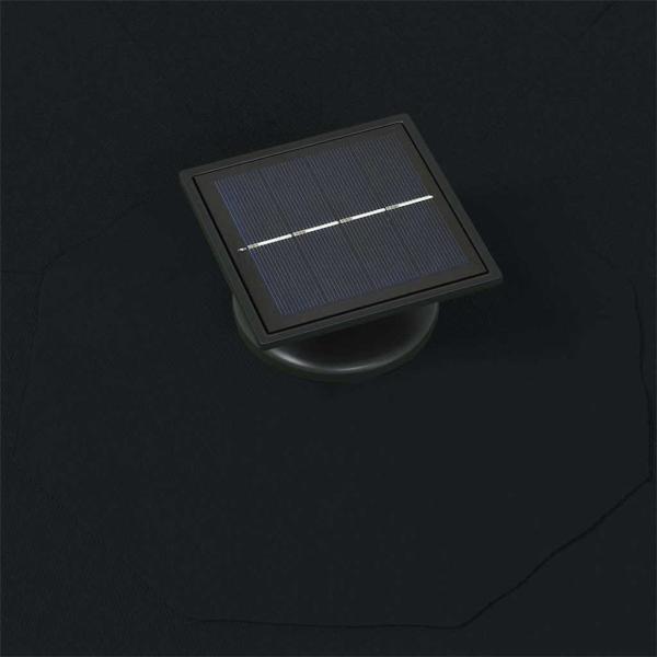 Sonnenschirm zur Wandmontage mit LEDs 300 cm Schwarz