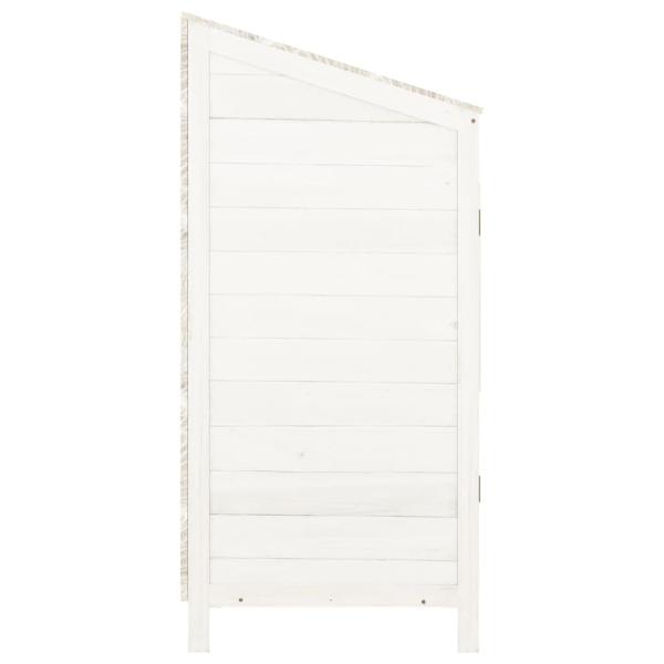 Geräteschuppen Weiß 55x52x112 cm Massivholz Tanne