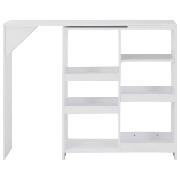 Bartisch mit Beweglichem Regal Weiß 138x39x110 cm
