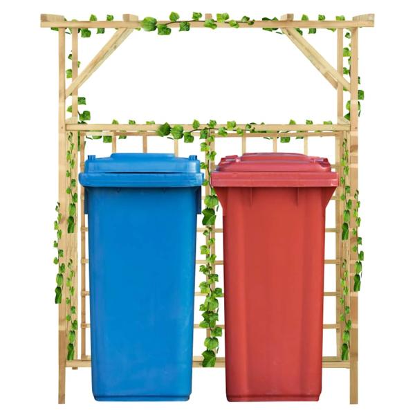 ARDEBO.de - Pergola für 2 Mülltonnen Kiefernholz Imprägniert