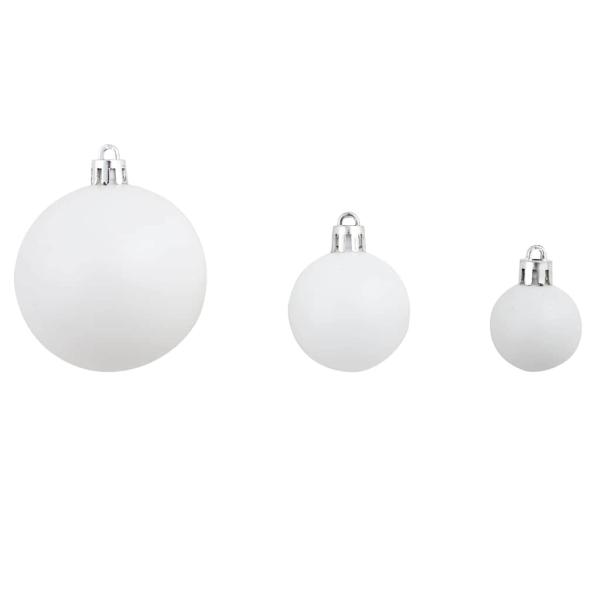 100-tlg. Weihnachtskugel-Set 3/4/6 cm Weiß/Grau