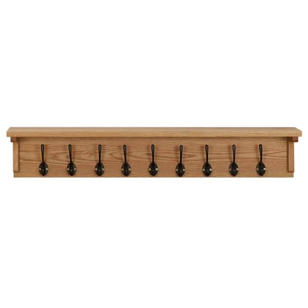 Wandgarderobe 90x16x16 cm Massivholz Eiche