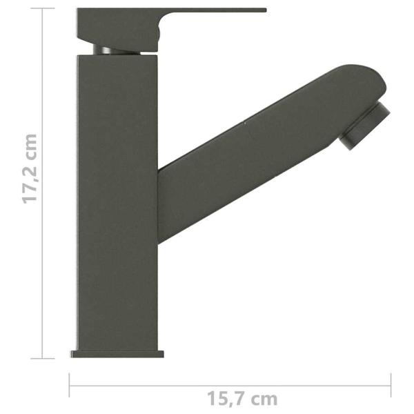Waschbeckenarmatur mit Herausziehbarer Brause Grau 157x172 mm