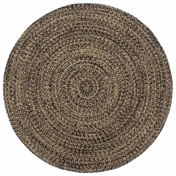 ARDEBO.de - Teppich Handgefertigt Jute Schwarz und Braun 210 cm