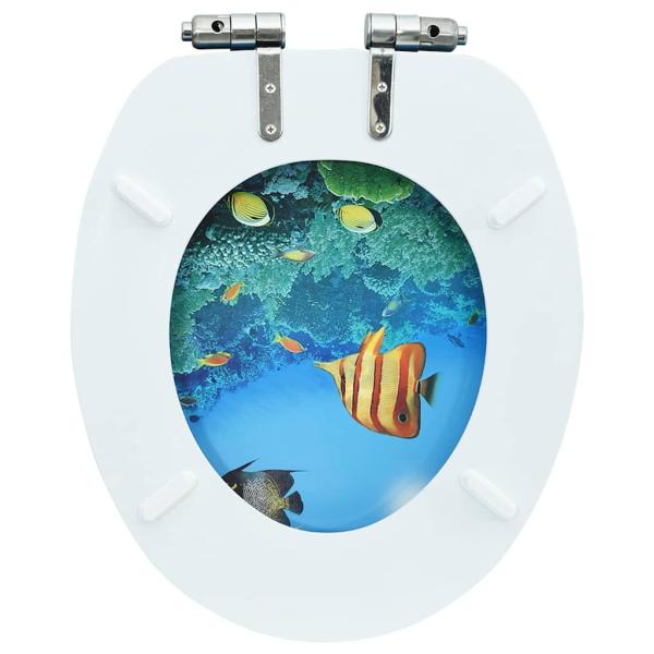 Toilettensitz mit Soft-Close-Deckel MDF Tiefsee-Design