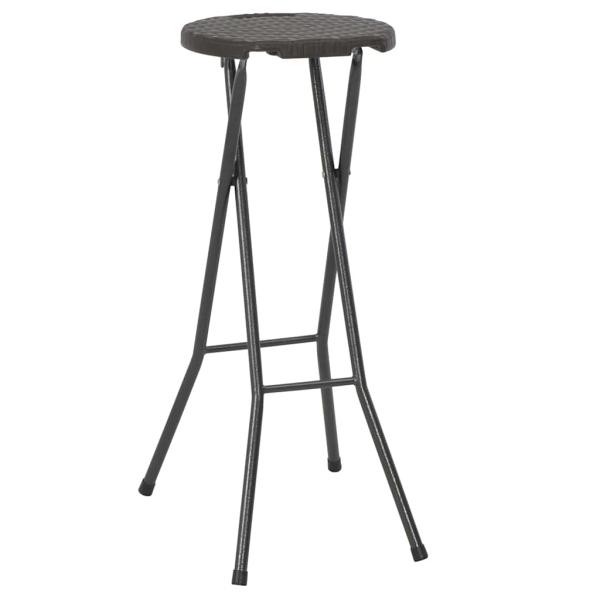 Klappbare Barhocker 2 Stk. HDPE und Stahl Braun Rattanoptik
