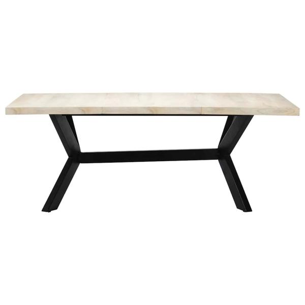 Esstisch Weiß 200×100×75 cm Massivholz Mango
