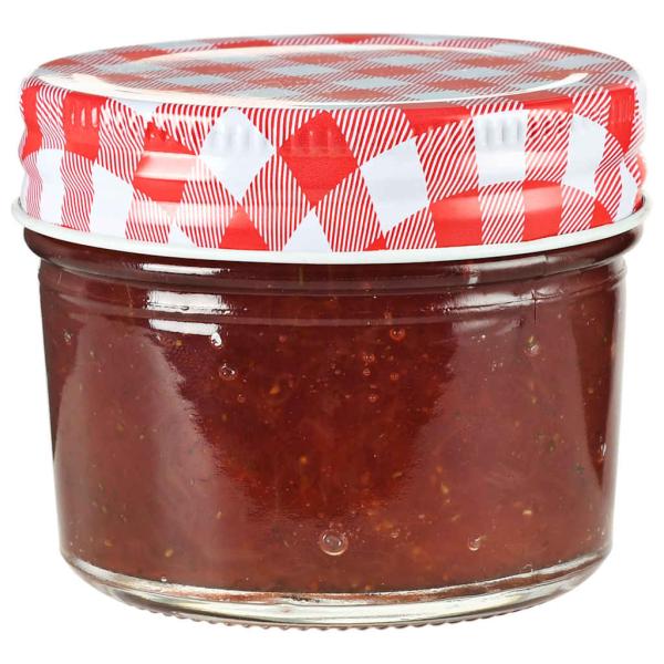 Marmeladengläser mit Weißen/Roten Deckeln 24 Stk. 110 ml
