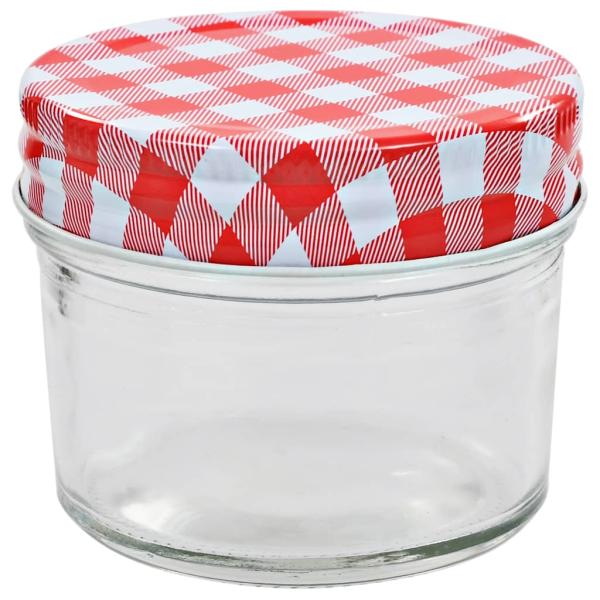 Marmeladengläser mit Weißen/Roten Deckeln 24 Stk. 110 ml