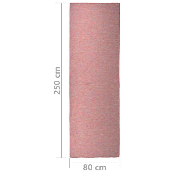 Outdoor-Teppich Flachgewebe 80x250 cm Rot