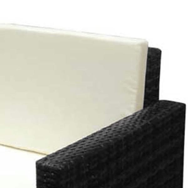 2-tlg. Garten-Lounge-Set mit Kissen Poly Rattan Schwarz