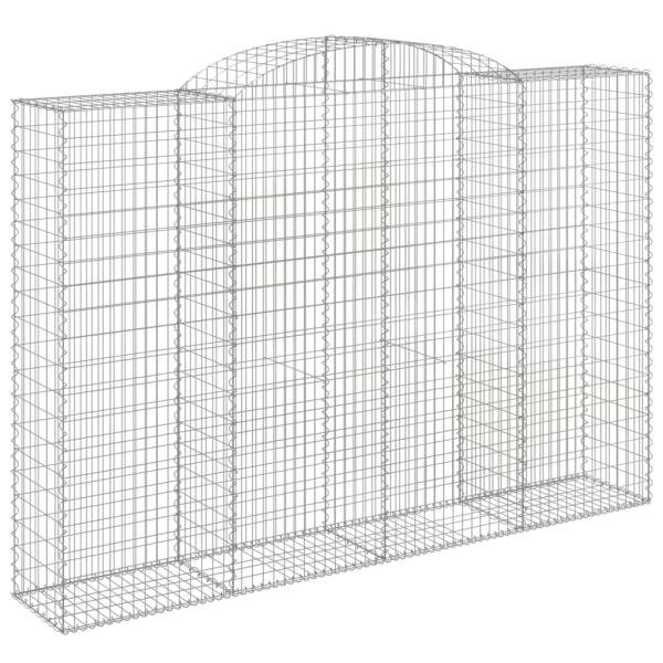 Gabione mit Hochbogen 300x50x200/220 cm Verzinktes Eisen