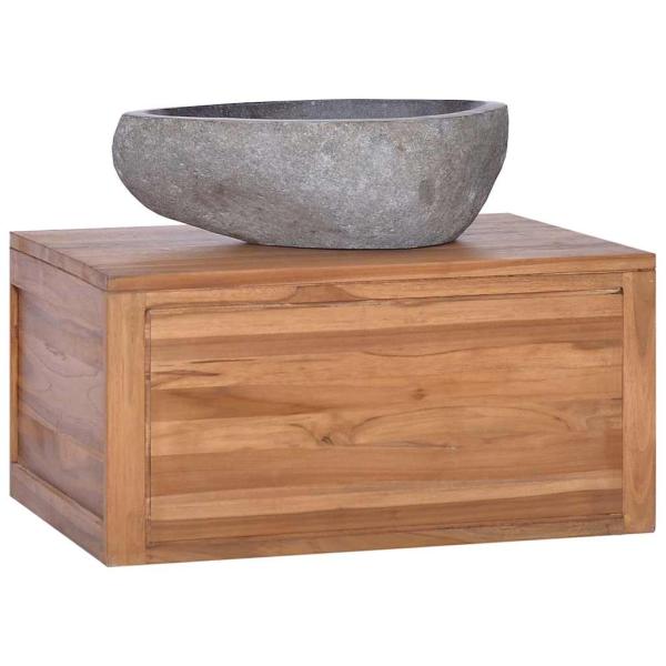 ARDEBO.de - Wand-Badschrank 60x45x30 cm Teak Massivholz