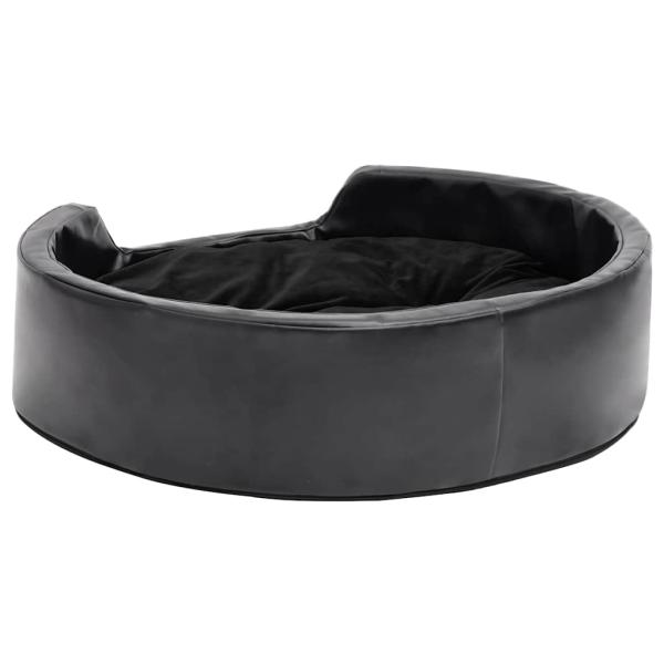 Hundebett Schwarz 69x59x19 cm Plüsch und Kunstleder