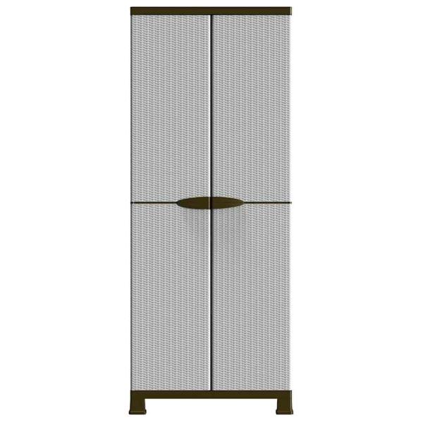 Kunststoffschrank 68x39x171,5 cm Rattan-Design