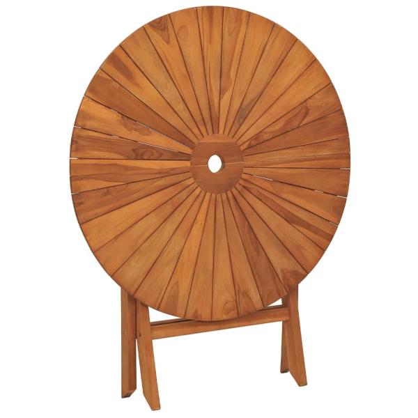 Gartentisch Klappbar Ø 85x75 cm Massivholz Teak